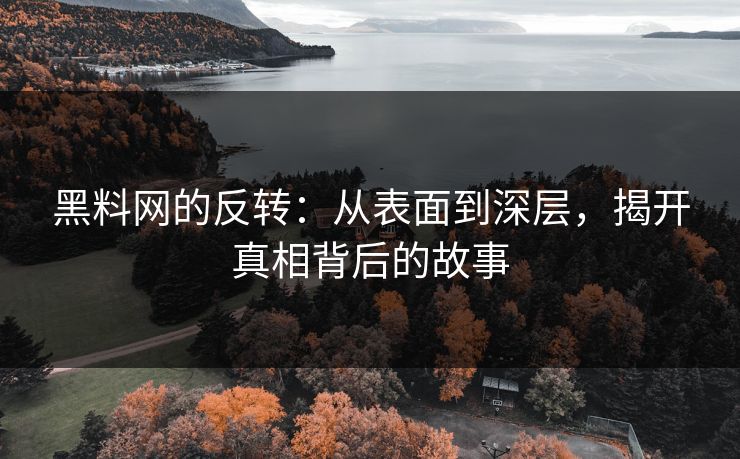 黑料网的反转：从表面到深层，揭开真相背后的故事