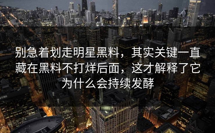 别急着划走明星黑料,其实关键一直藏在黑料不打烊后面,这才解释了它为什么会持续发酵